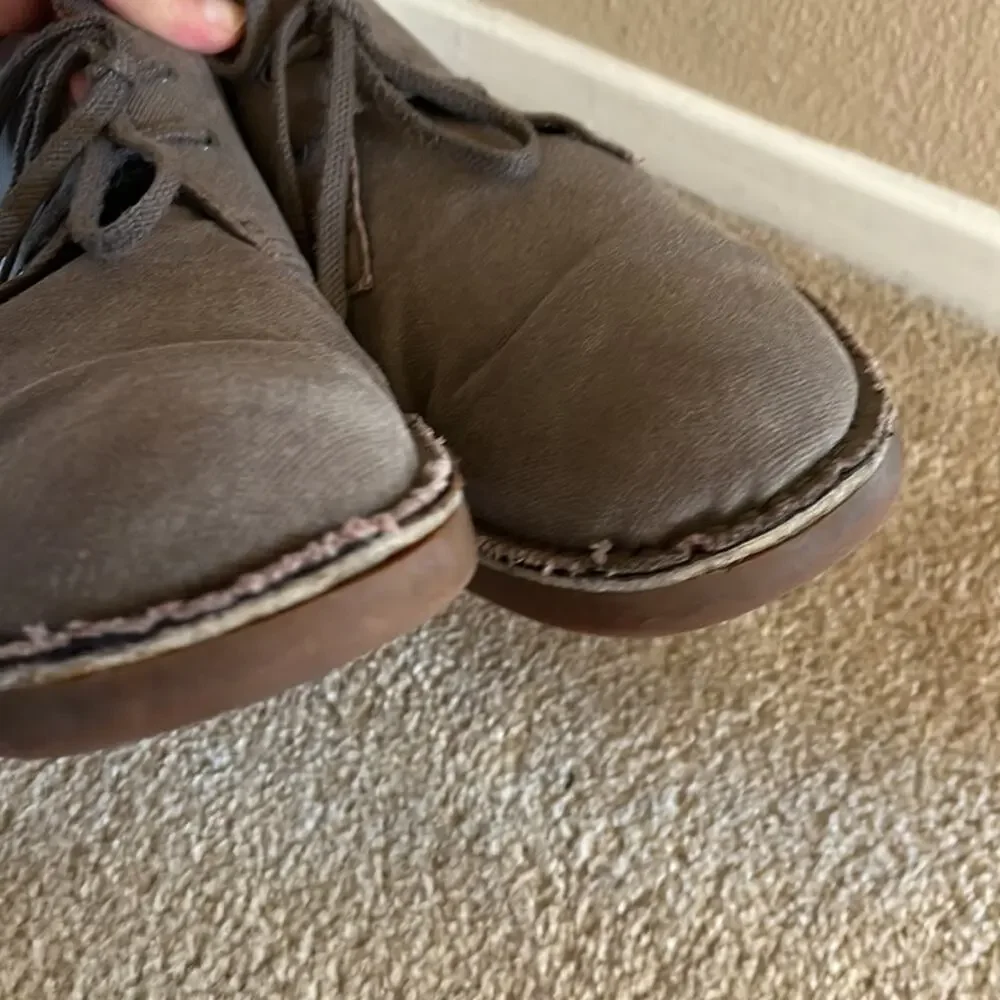 Clarks Original Desert Preppy Academia Neutral boots in gray canvas sz 13